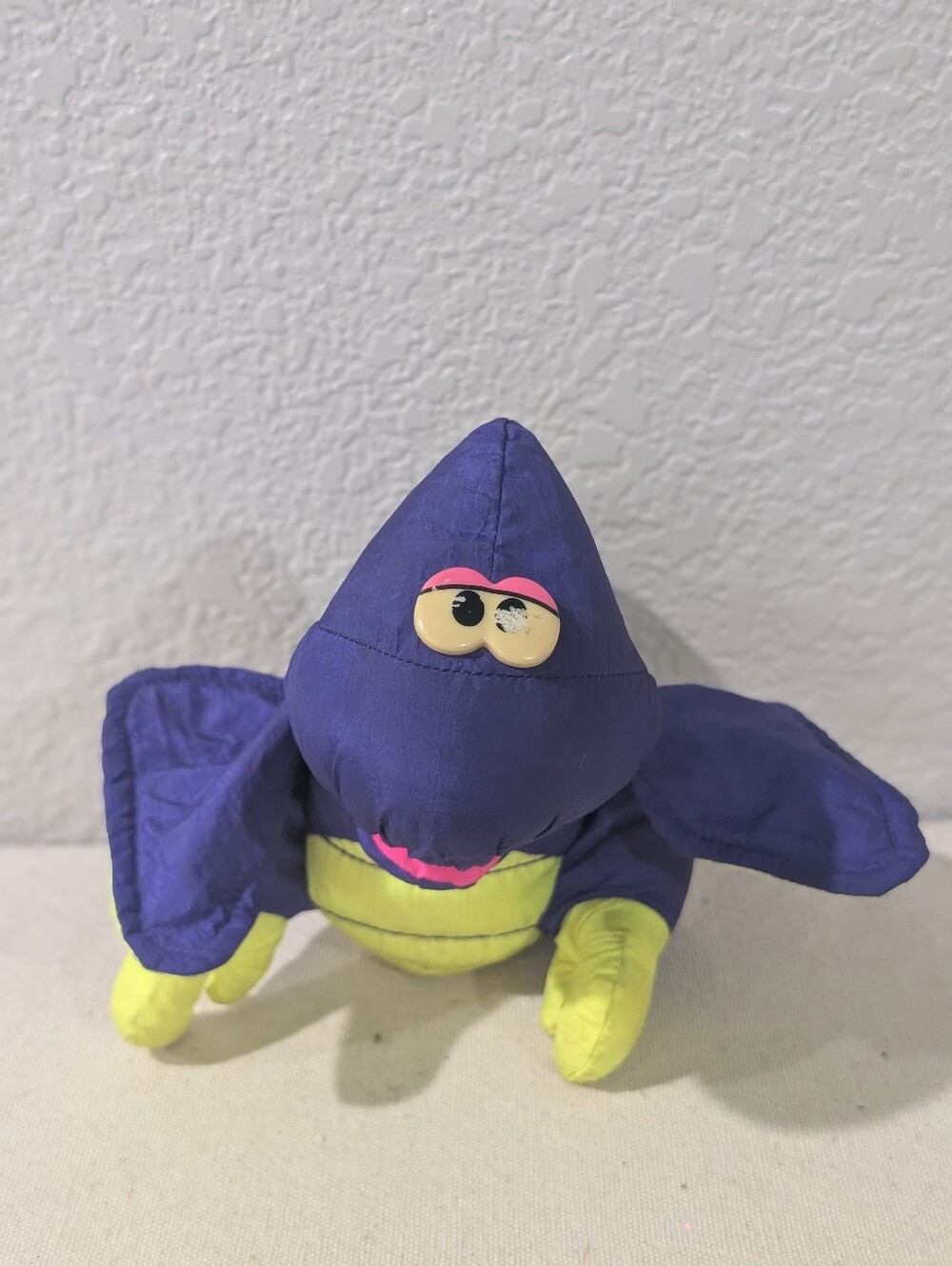 Vtg 1992 Purple Puffalump Fisher Price Baby Dino Roar Pterodactyl Plush Nylon